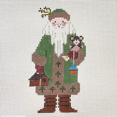 Painted Pony Designs Petei Woodsman Santa Needlepoint Canvas