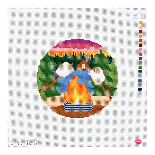 Saturnalia Stitching S'mores on the Lake Needlepoint Canvas