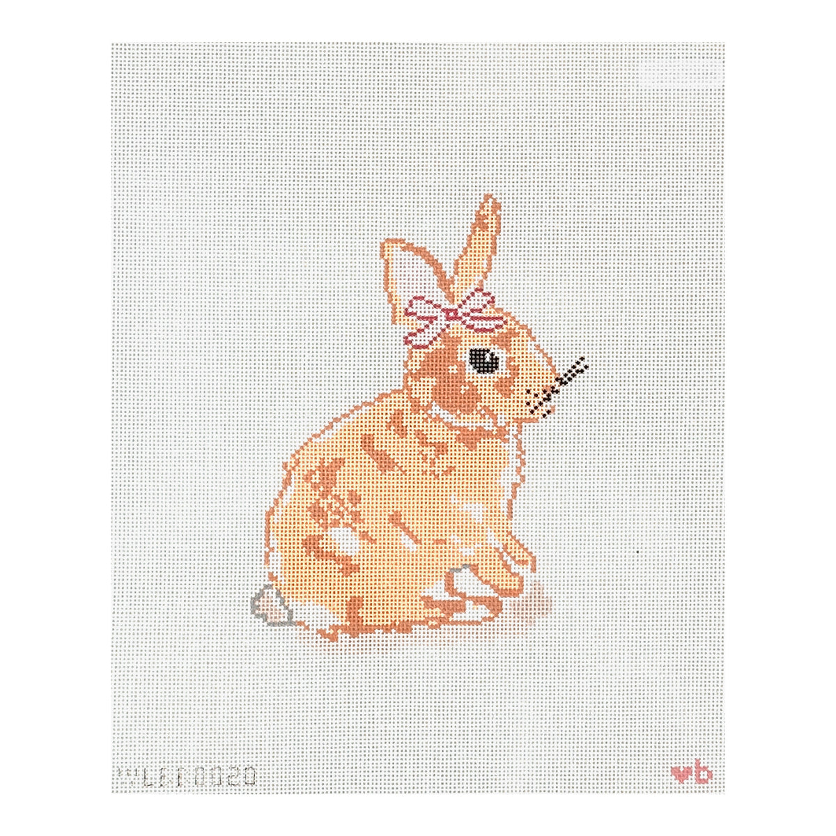 With Love By Bug Bunny with Pink Bow Needlepoint Canvas - 18m