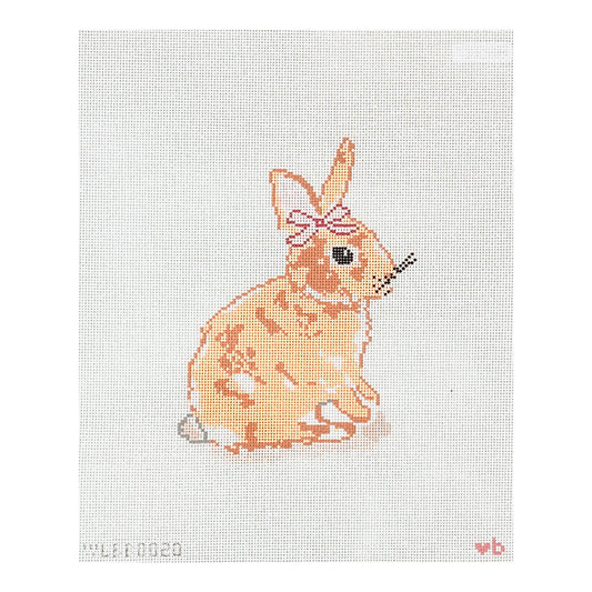 With Love By Bug Bunny with Pink Bow Needlepoint Canvas - 18m