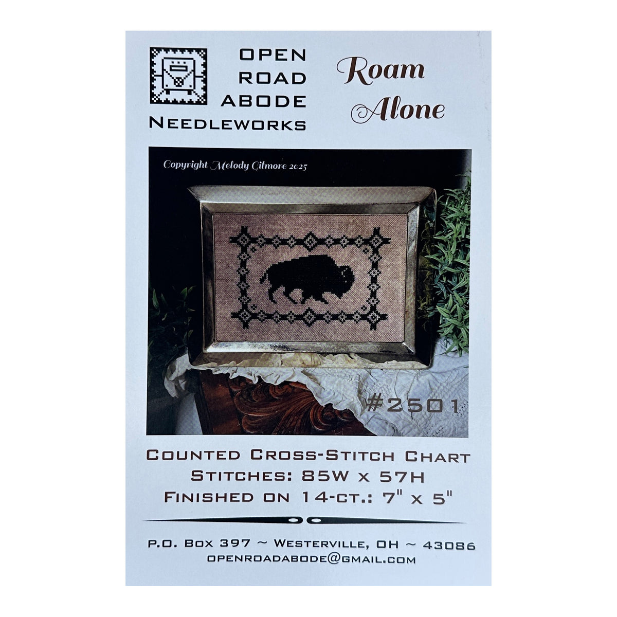 Open Road Abode Needleworks Roam Alone Cross Stitch Pattern