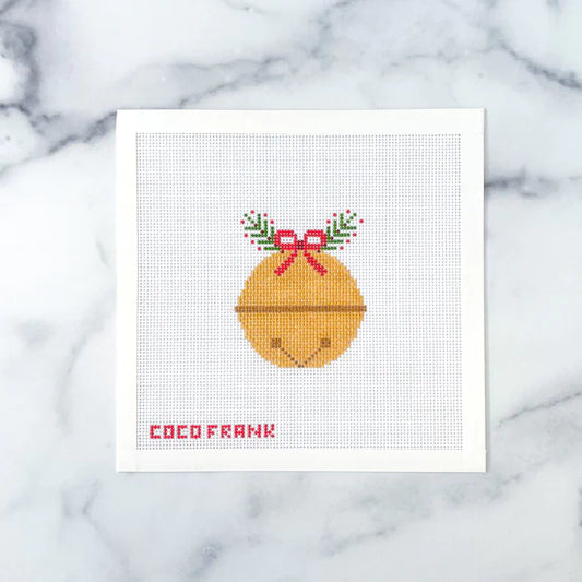 Coco Frank Gold Jingle Bell Needlepoint Canvas