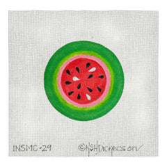 Kate Dickerson Needlepoint Collections Round Watermelon Needlepoint Canvas