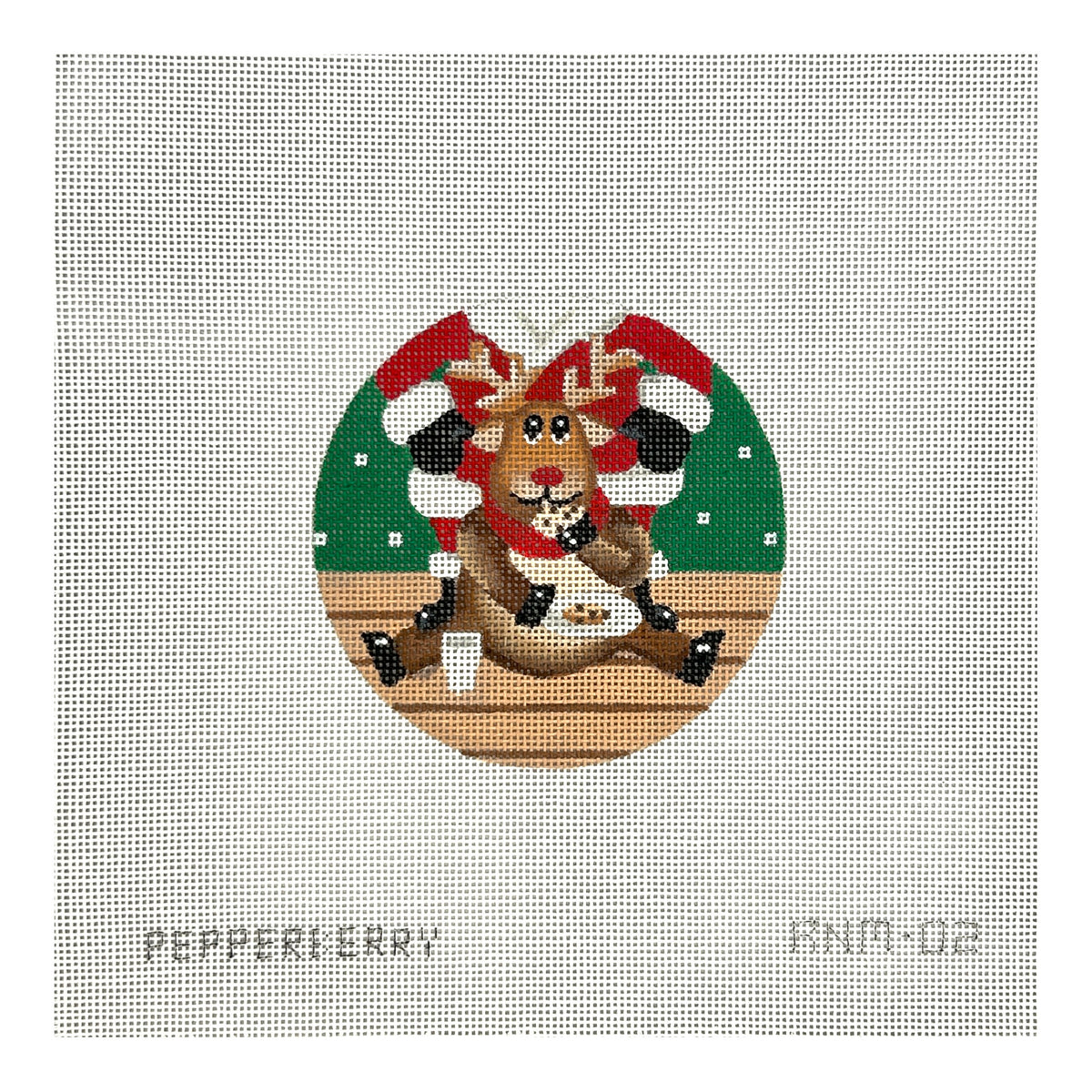 Pepperberry Designs Cookie Eating Reindeer Needlepoint Canvas