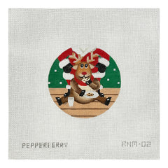 Pepperberry Designs Cookie Eating Reindeer Needlepoint Canvas