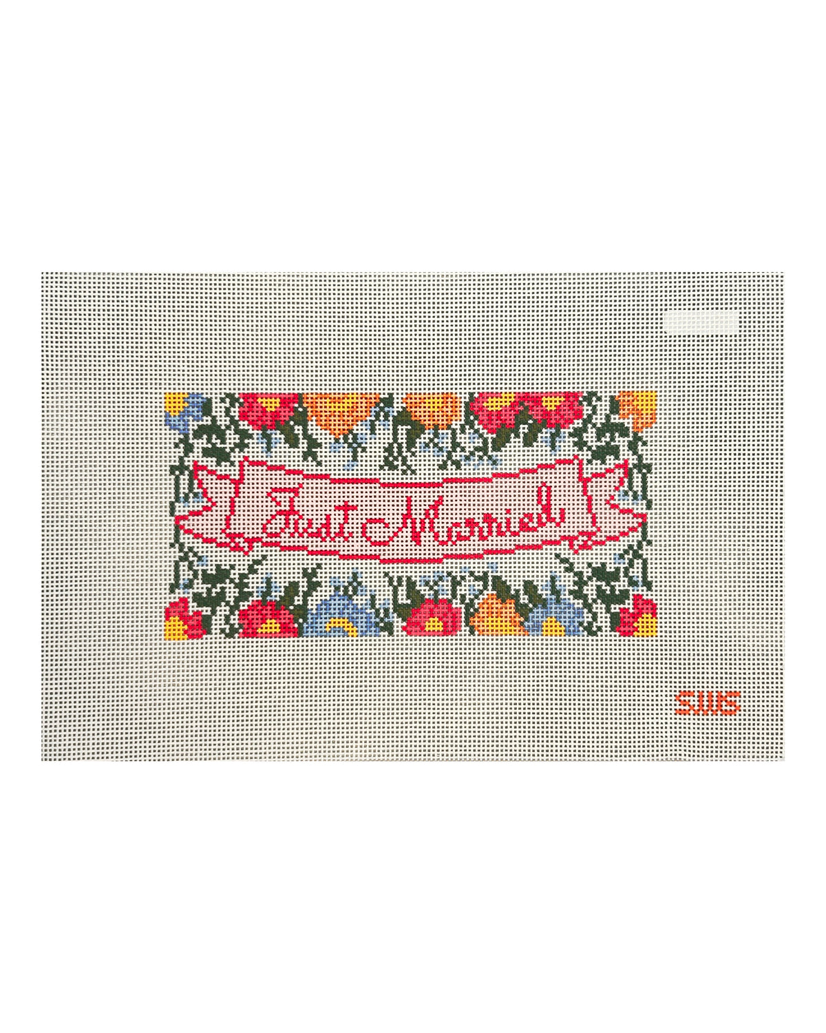 Stitching with Stacey Just Married Needlepoint Canvas
