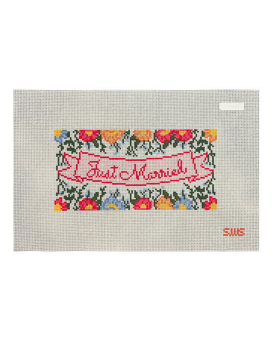 Stitching with Stacey Just Married Needlepoint Canvas
