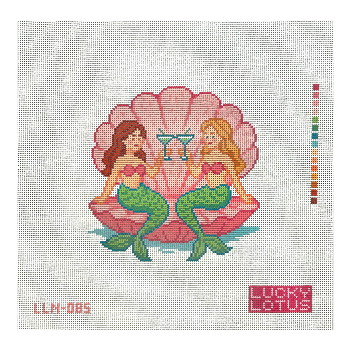 Lucky Lotus Needlepoint Mermaids Needlepoint Canvas