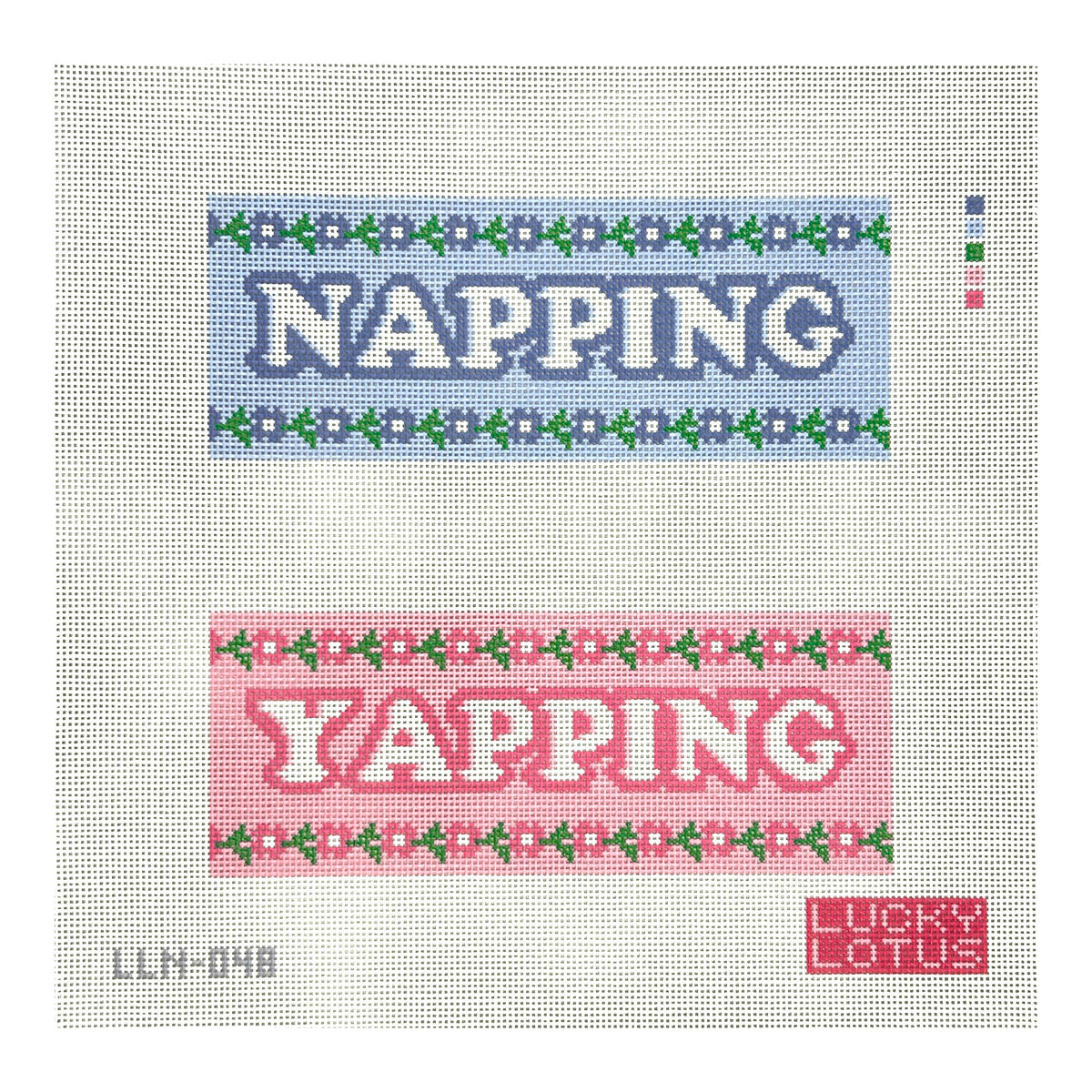 Lucky Lotus Needlepoint Napping Yapping Needlepoint Canvas