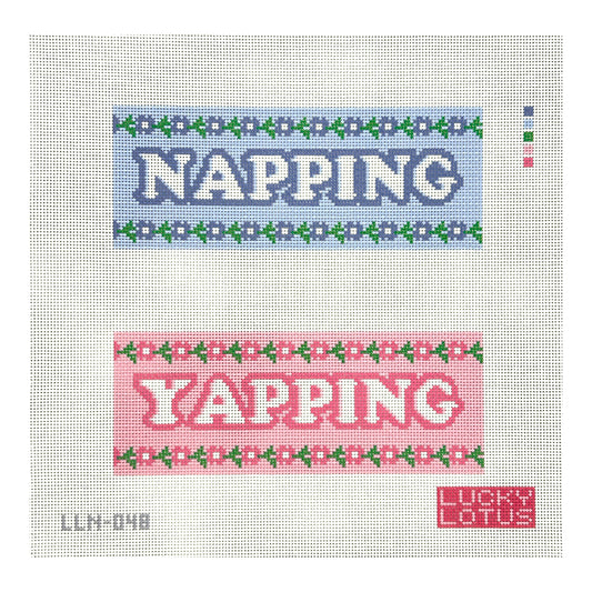 Lucky Lotus Needlepoint Napping Yapping Needlepoint Canvas