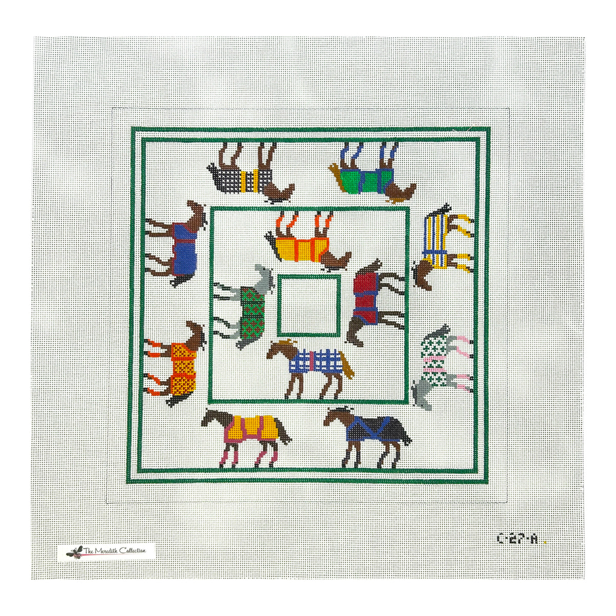 The Meredith Collection Horse Blanket #2 Patchwork Needlepoint Canvas