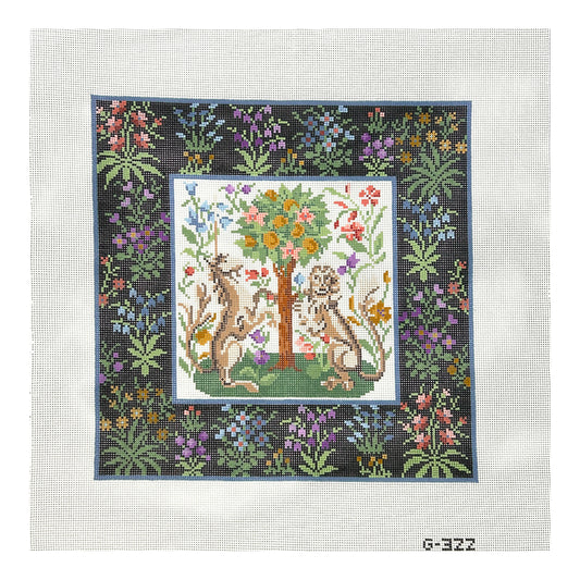 The Meredith Collection Treglown Designs Cluny Black Tapestry Needlepoint Canvas