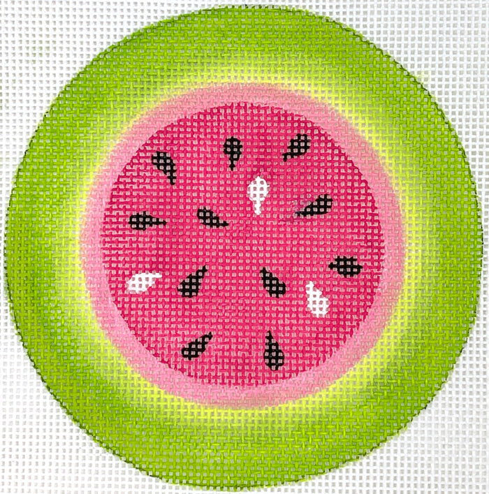 Kate Dickerson Needlepoint Collections Round Watermelon Needlepoint Canvas