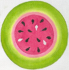 Kate Dickerson Needlepoint Collections Round Watermelon Needlepoint Canvas