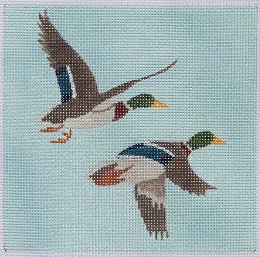 Kate Dickerson Needlepoint Collections Insert Mallards In Flight Needlepoint Canvas
