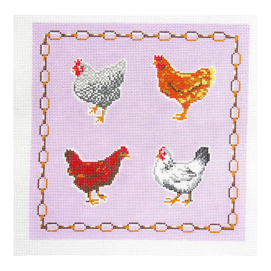 Alice & Blue Hen Party Needlepoint Canvas