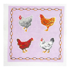 Alice & Blue Hen Party Needlepoint Canvas
