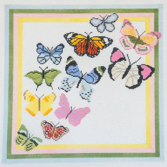 Initial K Studio Butterfly Migration Needlepoint Canvas