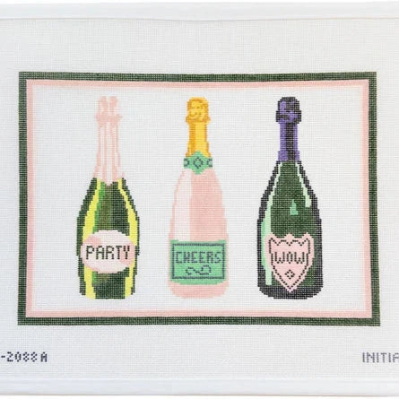 Initial K Studio Jacinda Boneau Champagne Trio Needlepoint Canvas