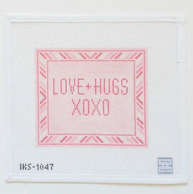 Initial K Studio Love + Hugs Needlepoint Canvas