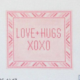 Initial K Studio Love + Hugs Needlepoint Canvas