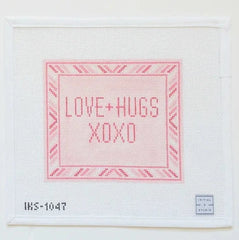 Initial K Studio Love + Hugs Needlepoint Canvas