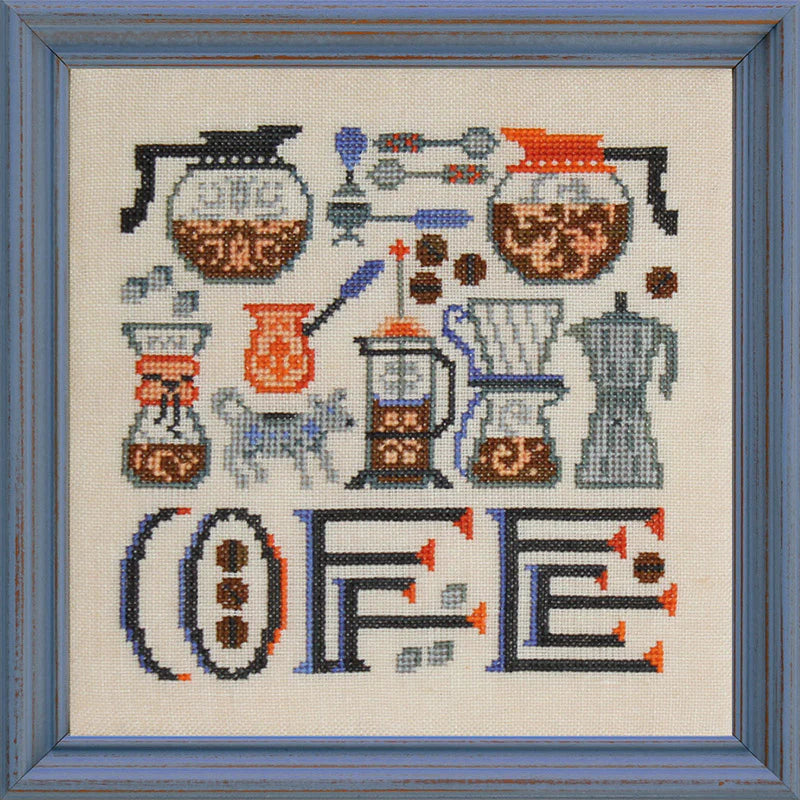 Ink Circles Coffee Time Cross Stitch Pattern