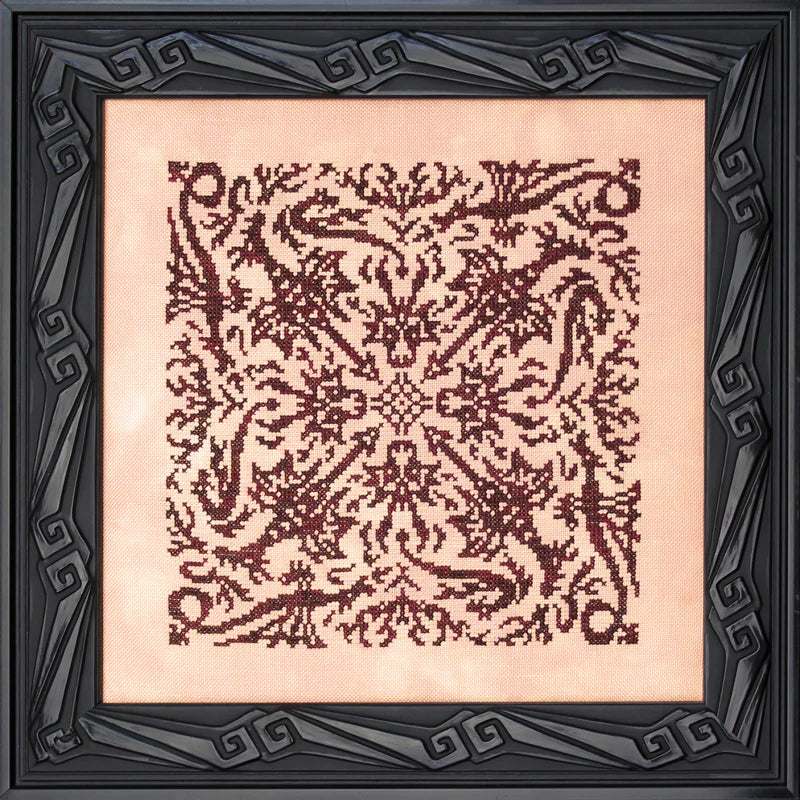 Cross Fire Pattern Ink Circles Elemental Dragons: Fire Cross Stitch Pattern