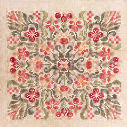 Ink Circles Prairie Flowers Cross Stitch Pattern