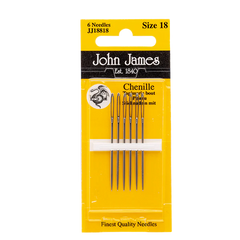 John James Needles Chenille Size 18 - Package of 6