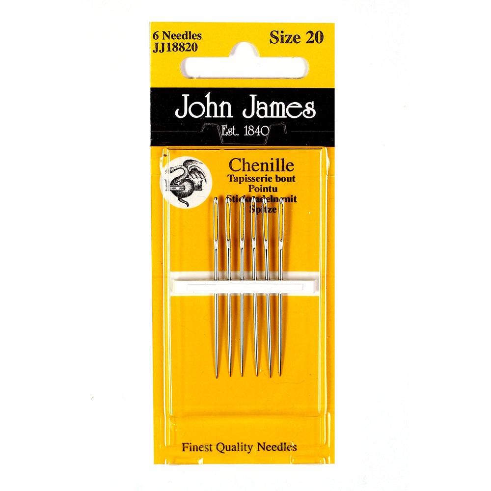 John James Needles Chenille Size 20 - Package of 6