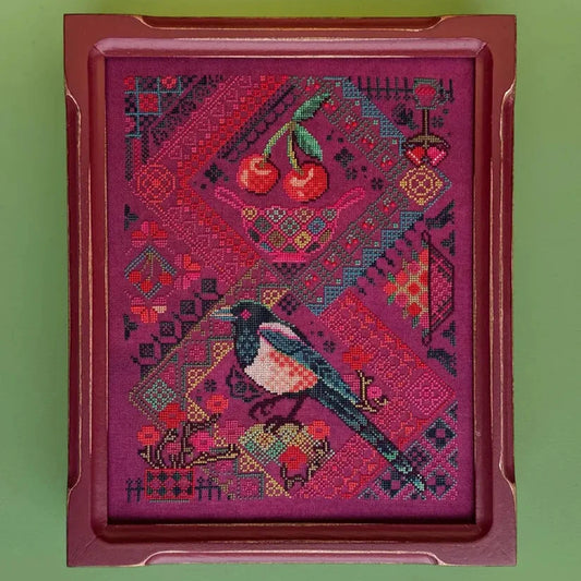 Jed X-Stitch Cherry Magpie Cross Stitch Pattern