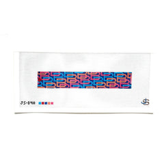 Jeni Sandberg B Letter Pink Orange and Blue Key Fob Needlepoint Canvas