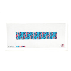 Jeni Sandberg Needlepoint D Letter Turquoise and Coral Key Fob Needlepoint Canvas