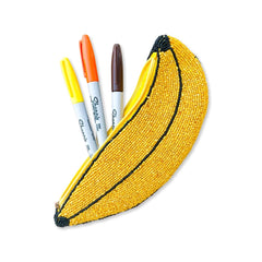 Jenny Lemons Beaded Banana Zip Pouch