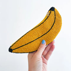 Jenny Lemons Beaded Banana Zip Pouch