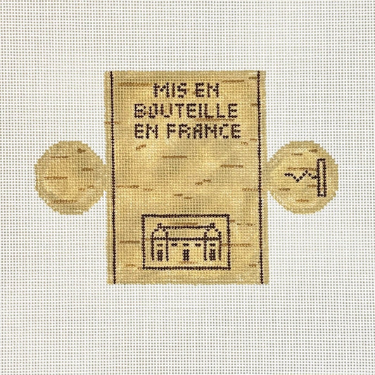 Jessica Tongel Designs 3D Wine Cork Needlepoint Canvas - French