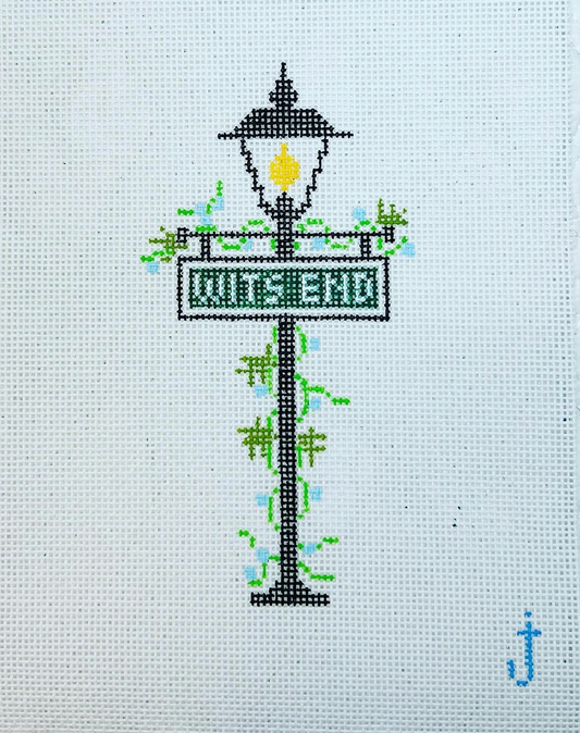 Jessica Tongel Designs Cheeky Lamppost Needlepoint Canvas - Wits End