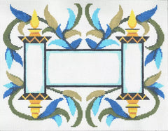 Judaic Designs by Tonya Torah Vines Blue Tallis Bag Needlepoint Canvas