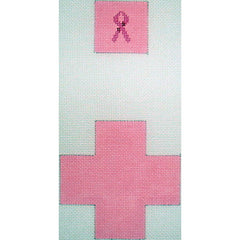 Julia's Needleworks Pink Ribbon Hinged Box Needlepoint Canvas