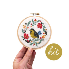 Junebug and Darlin Summer Bird Cross Stitch Kit