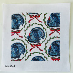 KCN Designers Blue Ribbon Turkey Large Needlepoint Canvas