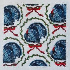 KCN Designers Blue Ribbon Turkey Large Needlepoint Canvas