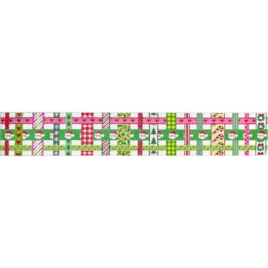 Kate Dickerson Needlepoint Collections Christmas Basket - Woven Ribbons Needlepoint Canvas