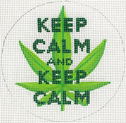 Kate Dickerson Needlepoint Collections Drake Dickerson Keep Calm & Keep Calm Round Needlepoint Canvas