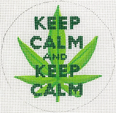Kate Dickerson Needlepoint Collections Drake Dickerson Keep Calm & Keep Calm Round Needlepoint Canvas