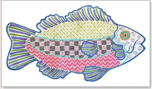 Kate Dickerson Needlepoint Collections Funky Fish Needlepoint Canvas