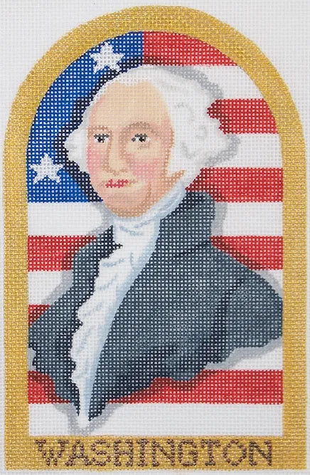 Kate Dickerson Needlepoint Collections George Washington's Birthday Portrait Needlepoint Canvas