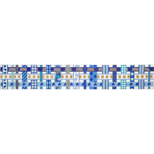 Kate Dickerson Needlepoint Collections Hanukkah Basket - Woven Ribbons Needlepoint Canvas
