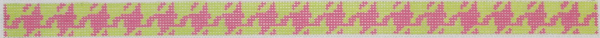 Kate Dickerson Needlepoint Collections Houndstooth Sunglass Strap in Pink & Lime Needlepoint Canvas